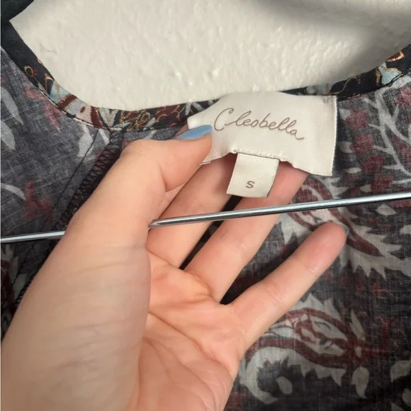 Cleobella Carolyn Mini dress Avolon block print size S 100% organic cotton NWOT - Picture 4 of 6